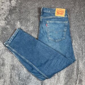 Levis 505 Regular Fit Jeans Mens 36x32 Blue Straight Leg Stretch Denim Pants